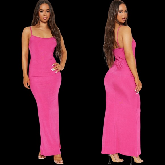 Double layered maxi drsss in hot pink - Picture 1 of 12